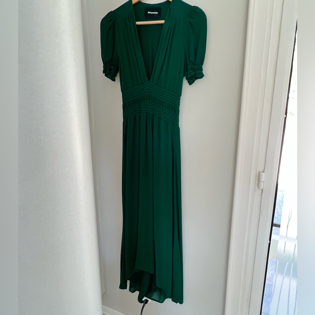 Reformation Green Dress
